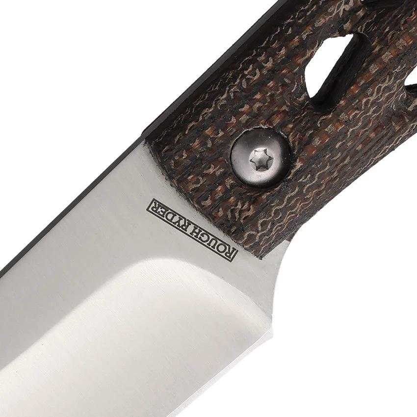Rough Rider Fixed Blade Knife With Micarta Handle Full Tang 3.75 Inch Satin Blade Rugged Outdoor Survival by Rough Rider