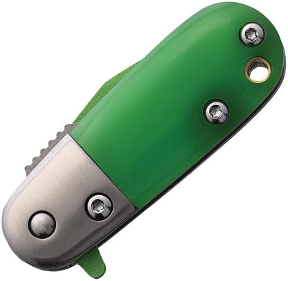 Rough Rider Angry Lightning Bug Linerlock Assisted Opening Knife 2in Clip Point Blade Green Handle For EDC by Rough Rider