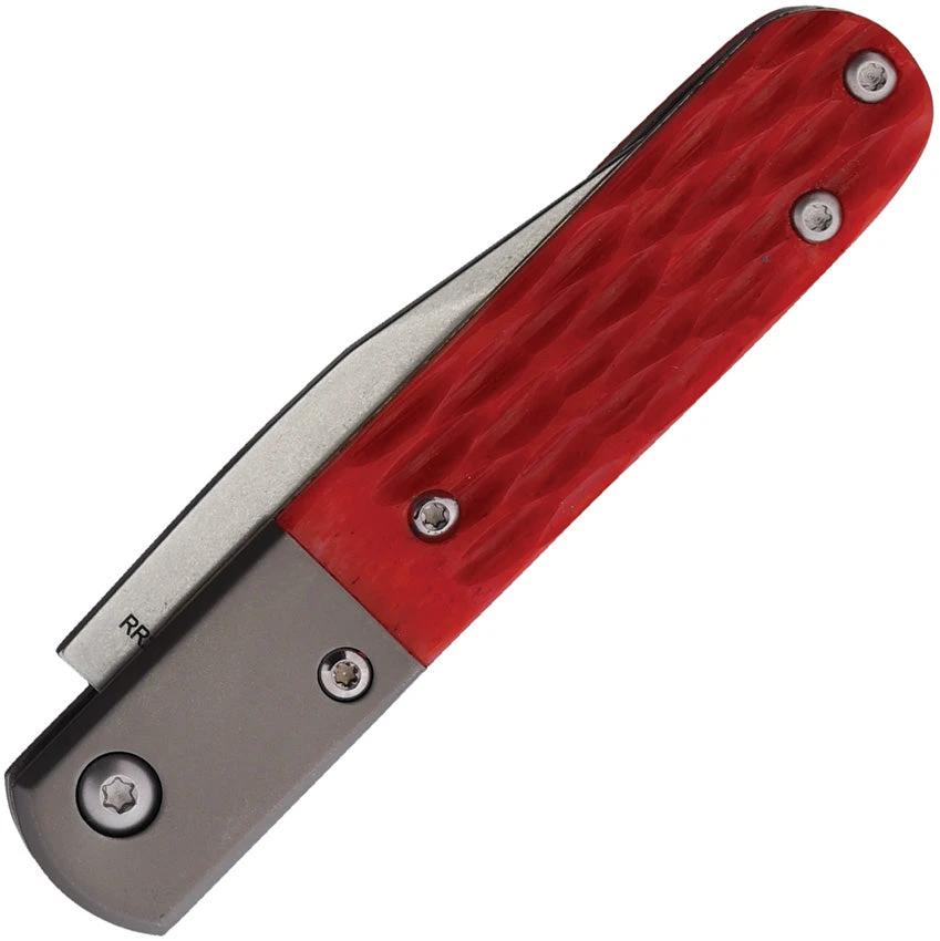 Rough Rider Barlow Red Jigged Bone Knife 3.38 Inch Closed Clip Blade EDC Classic Everyday by Rough Rider