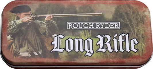 Rough Rider Long Rifle Toothpick Knife - Red Bone Handle With 4.75 Inch Clip Blade Collectors Edition Gift Tin by Rough Rider