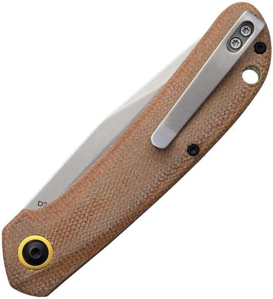 Rough Rider Slip Joint Knife - D2 Tool Steel Clip Point Blade With Brown Micarta Handle, EDC Ready by Rough Rider