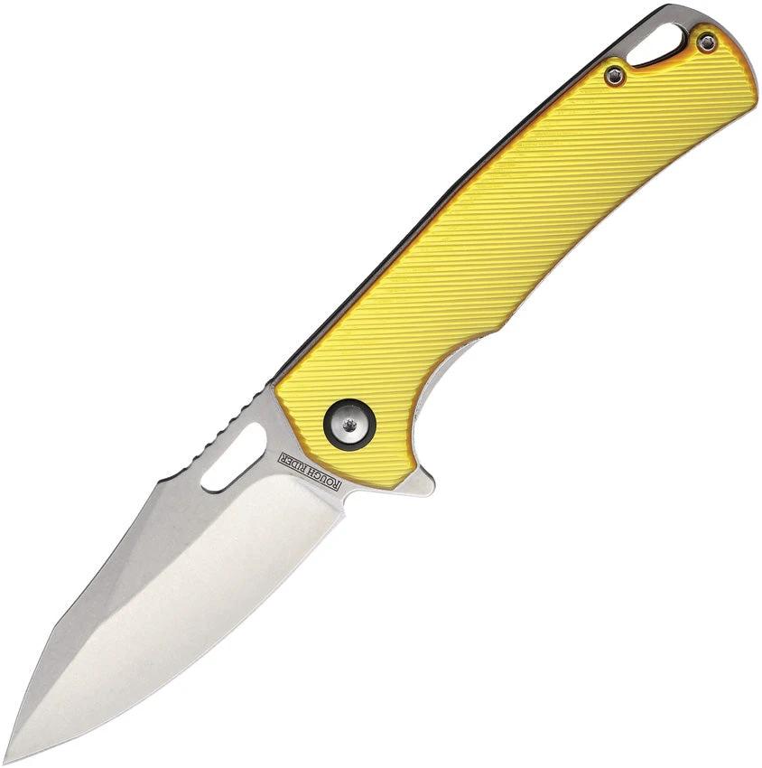 Rough Rider Linerlock Amber Acrylic EDC Knife 4.25 Inch Closed 3 Inch Stonewash Stainless Spear Point Blade by Rough Rider