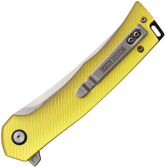Rough Rider Linerlock Amber Acrylic Folding Knife - Compact EDC Knife With Tanto Blade And Pocket Clip by Rough Rider