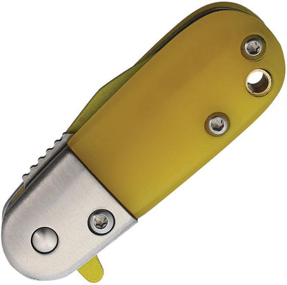 Rough Rider Linerlock Assisted Opening EDC Knife Sour Lemon RR2682 With Yellow Acrylic Handle by Rough Rider