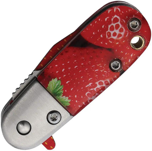 Rough Rider Linerlock AO Strawberry RR2683 - Compact Assisted Opening Knife With Stainless Blade And Vivid Acrylic by Rough Rider