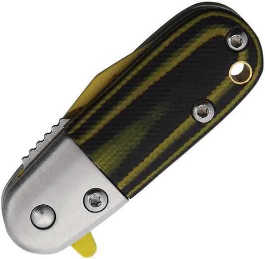 Rough Rider Linerlock Assisted Opening Knife Bad Nanner RR2684 - Compact EDC Folding Knife With Yellow G10 Handle by Rough Rider