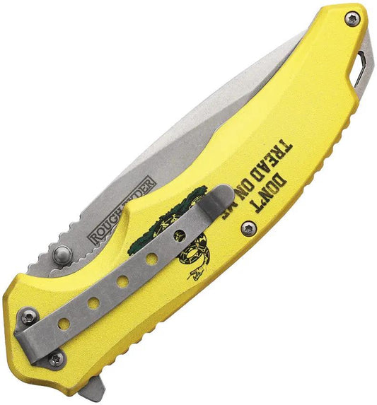 Rough Rider Linerlock Assisted Opening Dont Tread On Me EDC Knife - Satin Blade Aluminum Handle by Rough Rider