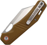 Rough Rider Coyote Tan Tanto Linerlock Knife With Satin Blade For EDC Enthusiasts - Durable Everyday Carry by Rough Rider