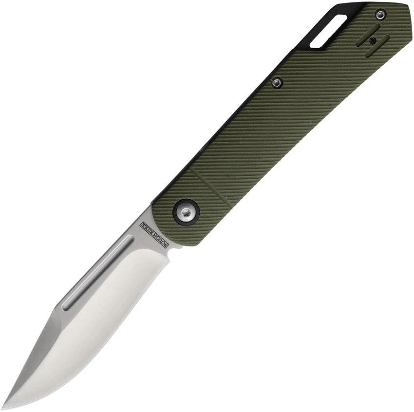 Rough Rider Slip Joint Knife Green G10 Handle 3.5 Inch Satin Drop Point Blade For EDC Enthusiasts by Rough Rider