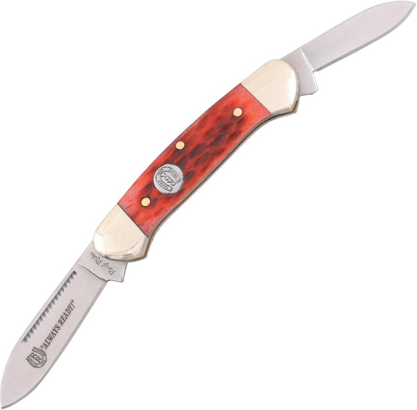Rough Rider Mini Canoe Knife Red Jig Bone Handle With Stainless Spear And Pen Blades For EDC Enthusiasts by Rough Rider