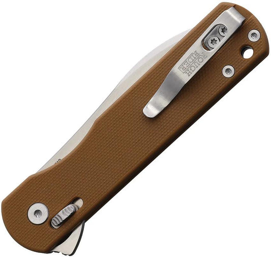Rough Rider Slide Lock Knife Tan G10 Handle D2 Satin Blade 4in Closed EDC For Outdoor Adventurers by Rough Rider
