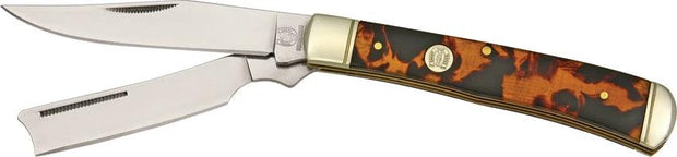 Rough Rider Razor Trapper KB202 Folding Knife With Imitation Tortoise Shell Handle 4.13 Inch Closed For Collectors by Rough Rider