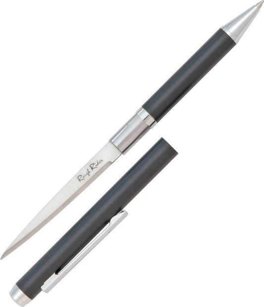 Rough Rider Ink Pen Knife Black 5.5 Inch Pen With 2.25 Inch Stainless Blade For EDC Enthusiasts by Rough Rider