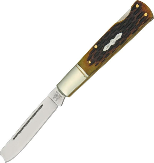 Rough Rider One Arm Lockback Knife KA16 Amber Jigged Bone Handle For Collectors Edition by Rough Rider