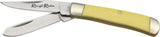 Rough Rider Tiny Trapper Knife 2-Inch Closed With Stainless Clip And Spey Blades Yellow Synthetic Handle For Collectors by Rough Rider