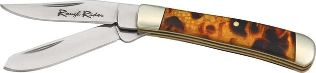 Rough Rider Tiny Trapper Imitation Tort Pocket Knife 2 Inch Closed With Stainless Clip And Spey Blades EDC by Rough Rider