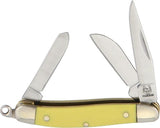 Rough Rider Tiny Stockman Knife Yellow Bone Handle 2 Inch Closed 440 Stainless Spey And Sheepsfoot Blades For EDC by Rough Rider