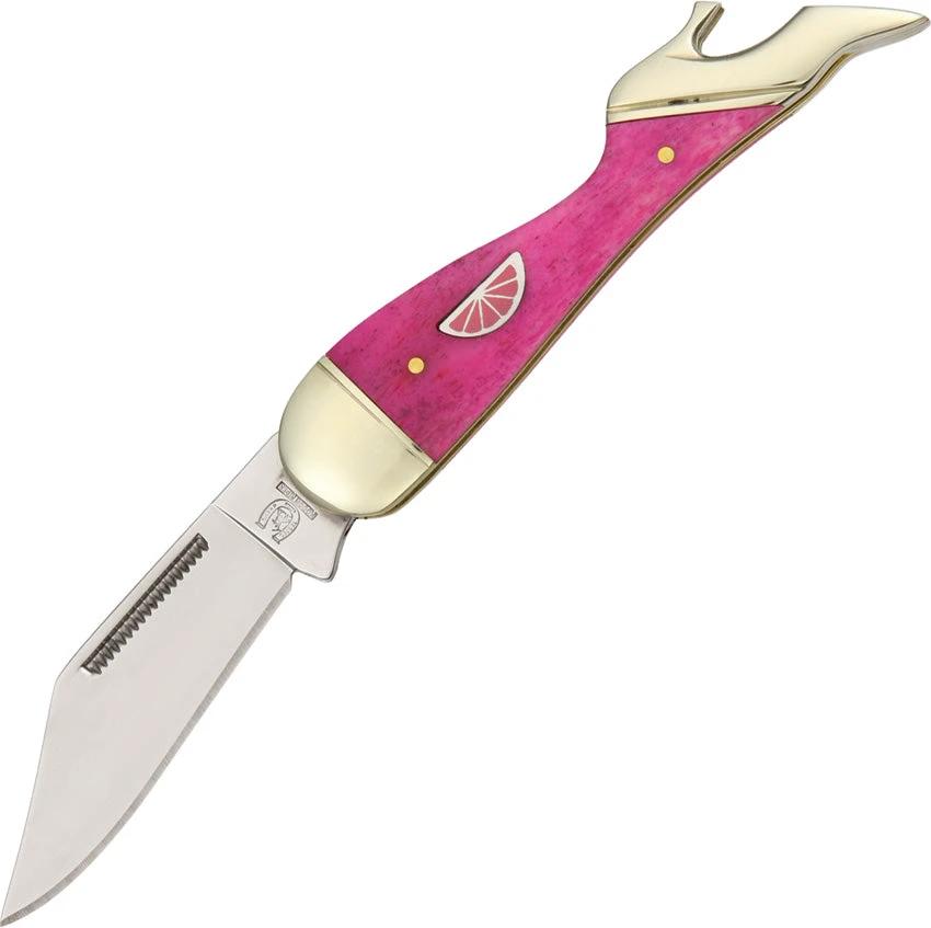 Rough Rider Small Leg Knife Pink Lemonade KB114 by Rough Rider