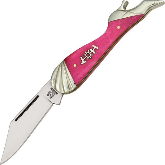 Rough Rider Small Leg Knife Pink Handle Clip Blade 3.25 Inch Compact Collectors Knife by Rough Rider