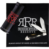 Rough Ryder Reserve Easy Open Tear Jerk Knife RRR010 - Ebony Wood Handle Satin D2 Blades by Rough Ryder Reserve