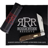 Rough Ryder Reserve Grandaddy Folder D2 - Satin D2 Tool Steel Wharncliffe Blade, Brown Burlap Micarta Handle by Rough Ryder Reserve