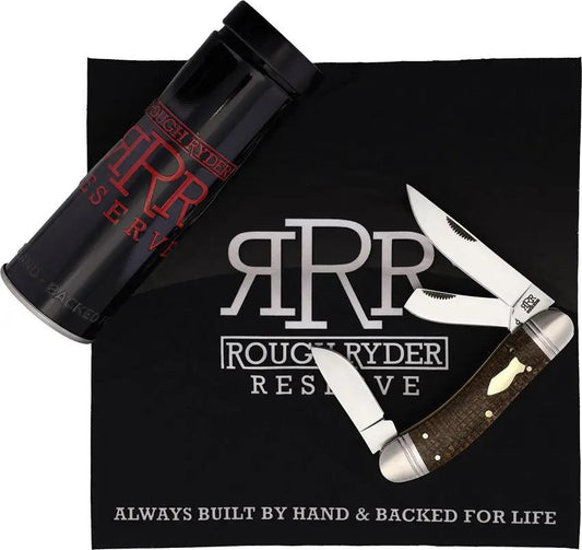 Rough Ryder Reserve Roundup D2 Brown Micarta - Satin Finish D2 Steel Skinner Coping Spey Blades by Rough Ryder Reserve