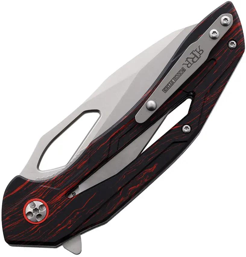 Rough Ryder Reserve Linerlock Knife - D2 Satin Blade With G10 Handle Extended Tang Thumb Pull by Rough Ryder Reserve