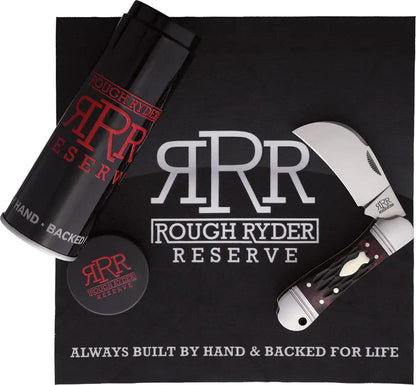 Rough Ryder Reserve Hawkbill Knife - Red Jigged Bone Handle Three Point Five Inch Satin D2 Blade With Stainless Bolsters by Rough Ryder Reserve