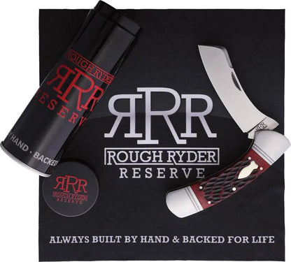 Rough Ryder Reserve Balboa Red Bone - 4.25 Inch Satin D2 Folding Knife With Red Jigged Bone Handle by Rough Ryder Reserve