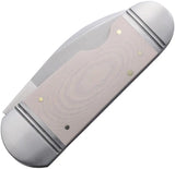 Rough Ryder Reserve Ghost Fish White Micarta D2 Satin Spear Blade Knife With White Micarta Handle by Rough Ryder Reserve