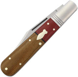 Rough Ryder Reserve Longfellow Barlow Knife - 4.63 Inch Closed Satin Clip Blade Micarta Handles by Rough Ryder Reserve