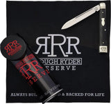 Rough Ryder Reserve Fat Bottom Doctors Knife - Satin D2 Tool Steel Spear Blade Black Smooth Bone Handle by Rough Ryder Reserve