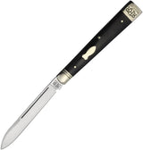 Rough Ryder Reserve Fat Bottom Doctors Knife - Satin D2 Tool Steel Spear Blade Black Smooth Bone Handle by Rough Ryder Reserve