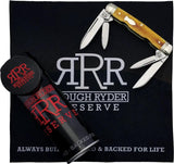 Rough Ryder Reserve 4 Blade Congress Knife Tobacco Bone - D2 Satin Blades, Brown Smooth Bone Handle by Rough Ryder Reserve