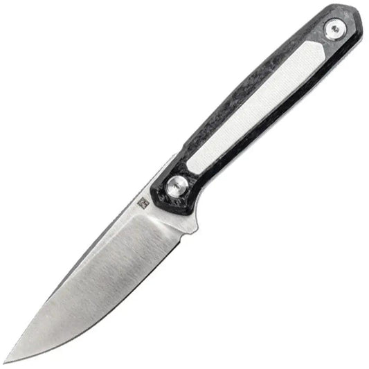 Real Steel Dex Apex Fixed Blade Knife M390 Satin Blade Carbon Fiber Handle White G10 Inlay Full Tang For Outdoorsmen by Real Steel