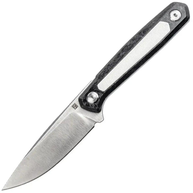 Real Steel Dex Apex Fixed Blade Knife M390 Satin Blade Carbon Fiber Handle White G10 Inlay Full Tang For Outdoorsmen by Real Steel