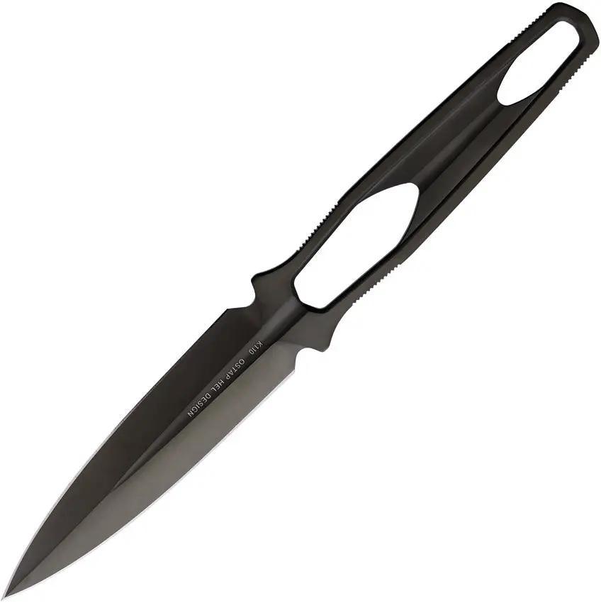 Real Steel Astral Dagger DLC 3505B - One Piece Elite Black Coated K110 Blade With Ring And Kydex Sheath For Collectors by Real Steel