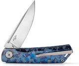 Real Steel Luna TC Slip Joint Knife - Blue Camo Titanium Handle Perfect For Everyday Carry Enthusiasts by Real Steel