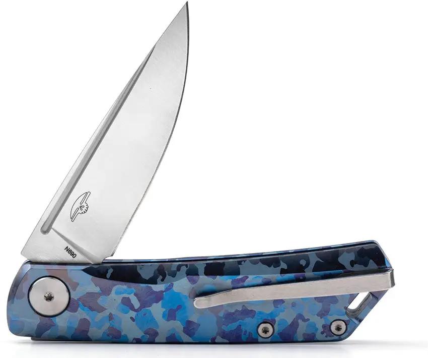 Real Steel Luna TC Slip Joint Knife - Blue Camo Titanium Handle Perfect For Everyday Carry Enthusiasts by Real Steel