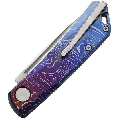 Real Steel Luna TC Slip Joint EDC Knife - Titanium Handle With Waves Grip And Bohler N690 Blade by Real Steel