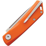 Real Steel Luna LITE Slip Joint Knife For EDC Two Point Seven Five Inch Satin D2 Blade Orange G10 Handle by Real Steel