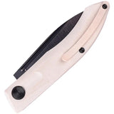 Real Steel Stella Lux Slip Joint Knife - Ivory G10 Handle And Black DLC 3 Inch Blade With EDC Pocket Clip by Real Steel