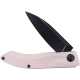 Real Steel Stella Lux Slip Joint Knife - Ivory G10 Handle And Black DLC 3 Inch Blade With EDC Pocket Clip by Real Steel