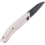 Real Steel Stella Lux Slip Joint Knife - Ivory G10 Handle And Black DLC 3 Inch Blade With EDC Pocket Clip by Real Steel