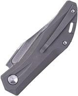 Real Steel Ventus Slip Joint Knife For EDC 4 Inch Closed 3 Inch N690 Clip Point Stonewash Titanium Handle by Real Steel