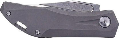 Real Steel Ventus Slip Joint Knife For EDC 4 Inch Closed 3 Inch N690 Clip Point Stonewash Titanium Handle by Real Steel
