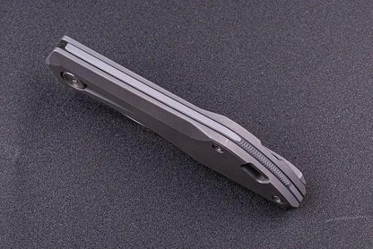 Real Steel Ventus Slip Joint Knife For EDC 4 Inch Closed 3 Inch N690 Clip Point Stonewash Titanium Handle by Real Steel