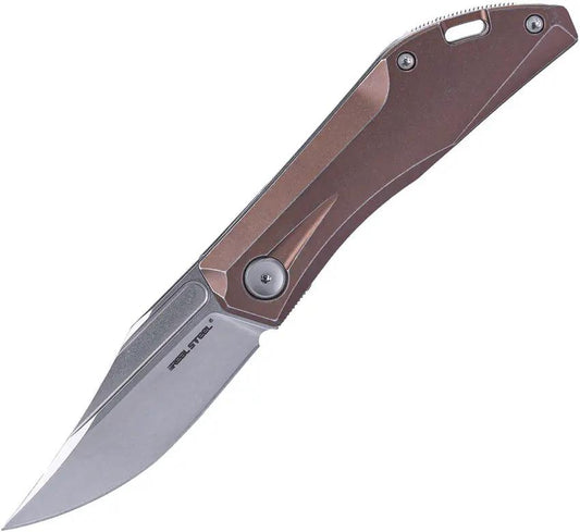 Real Steel Ventus Slip Joint Knife 7042 With Bohler N690 Blade Bronze Stonewash Titanium Handle EDC Friendly by Real Steel