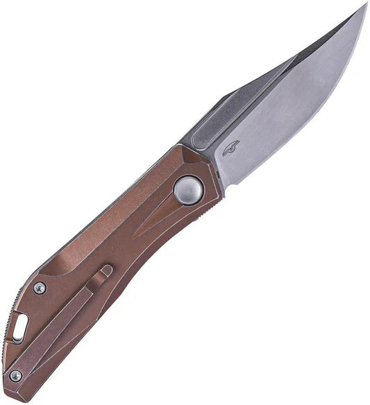 Real Steel Ventus Slip Joint Knife 7042 With Bohler N690 Blade Bronze Stonewash Titanium Handle EDC Friendly by Real Steel