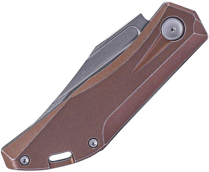 Real Steel Ventus Slip Joint Knife 7042 With Bohler N690 Blade Bronze Stonewash Titanium Handle EDC Friendly by Real Steel